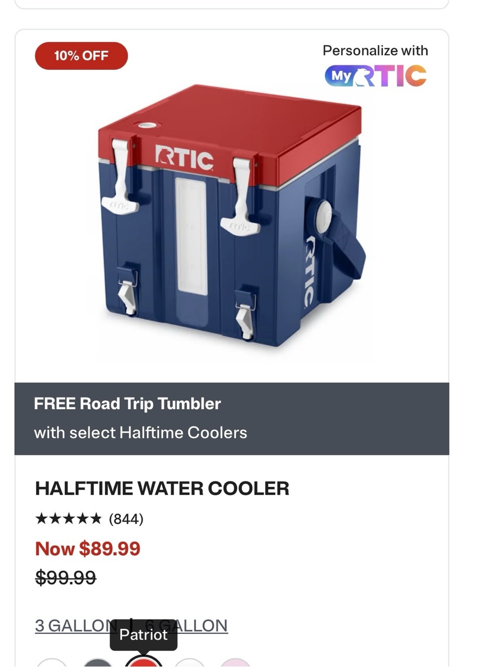 RTIC Navy and Red Heavy-Duty Cooler - RTIC - Picture 4 of 7